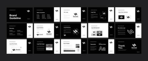 Minimal Brand Guidelines Template. Clean and Simple Layout in Editable Design. EPS Illustration. vector