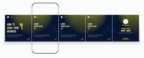 editable social media carousel post template set or microblog templates for social media posts. carousel social media template minimalist design vector