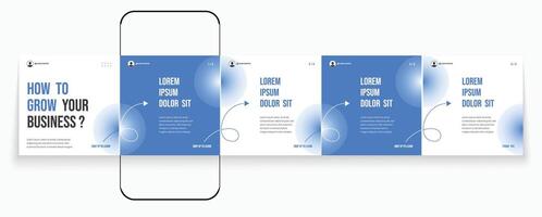 Blue microblog or carousel post creative template. Social media carousel post template. Simple and creative background for carousel banner template vector