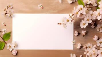 Elegant Vintage Blank Paper Card Mockup for Greeting Card Design Inspiration photo