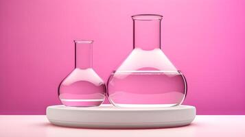 Showcase Your Products with White Round Empty Podiums for Cosmetics Brand Presentations photo