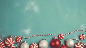Nostalgic Vintage Christmas Postcard with Red and White Stripes Design photo