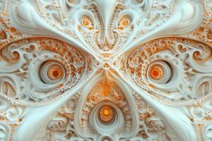 Intricate fractal design showcasing swirling patterns and vibrant colors in an abstract composition photo