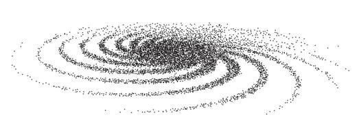Dot particle space element isolated. Galaxy or black hole abstract pattern. Stipple design illustration with grunge effect vector