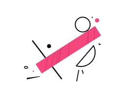 Simple abstract composition for modern graphic poster design, line background, with minimal balance art with pink elements vector