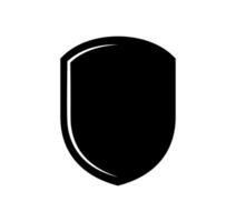 Shield logo template flat illustration, shielding icon in black and white color, security and protector symbol isolated on white background vector