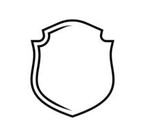 emblem Shield frame Logo. template outline Sign of Protection, Guard and Security. Insurance or Immunity Symbol. Empty icon design isolated on white background vector