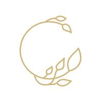 Flower frame logo line design with place for text. vector