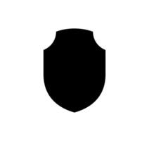 Black silhouette Shield frame Logo. template Sign of Protection, Guard and Security. Insurance or Immunity Empty icon design isolated on white background. Symbol for your web site design, app, UI vector