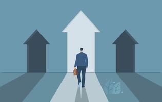 Best choice, decision, The best alternative or solution for success, Business direction or best strategy choice idea, Businessman chooses the most correct way. design illustration. vector