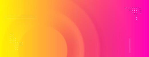 pink and yellow gradient abstract background with circles vector