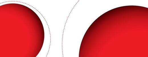 red and white background with circle shape and line vector