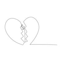 Heart shape outline, Continuous line icon. vector