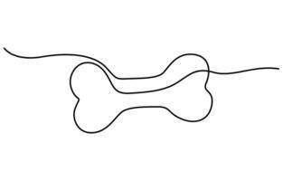 icon of dog bone black lines simple black vector