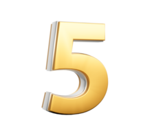 3d Golden Shiny 5 Five Digit 3d Five Number 3d Illustration png