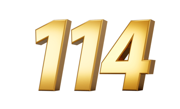 はくとん No.1273、1276、1279、1281、1283、1287 3d number 106 one hundred six Gold text 3d illustration