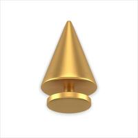 Premium minimalist Christmas tree cone shape on stand isometric 3d template realistic vector