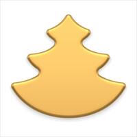 Luxury minimalist slim abstract Christmas tree triangle curve shape 3d template front view vector