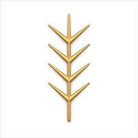 Realistic artificial coniferous branch with needles vertical stick metallic glossy design vector