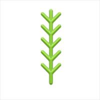 Vertical green branch with sharp needles realistic illustration vector