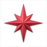 Red realistic eight pointed star 3d illustration vector