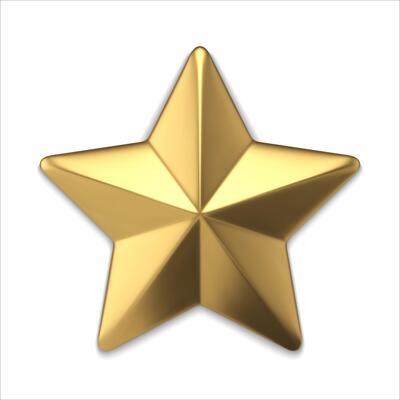 Bright luxury golden star metallic surface 3d template illustration