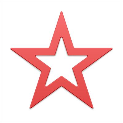 Red realistic five pointed star 3d illustration
