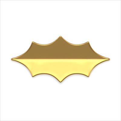 Realistic luxury metallic glossy leaf with ornamental edges holiday decorative design 3d