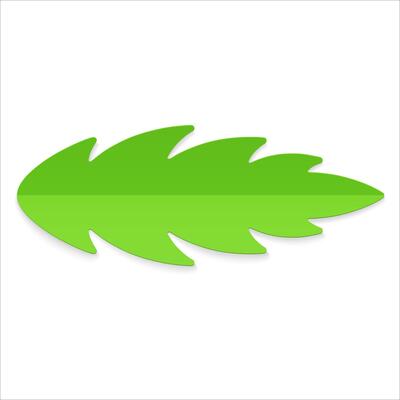 Top view realistic green leaf artificial ornamental decor for gift box Christmas tree design