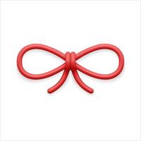Classic red tied knot festive decor Christmas tree hanging or interior design 3d template vector