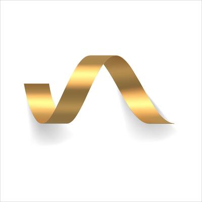 Luxury metallic golden gradient twisted confetti ribbon 3d template holiday party event
