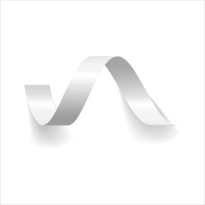 Horizontal short wide glossy white elegant realistic twisted confetti festive party decor 3d