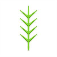 Vertical green branch with sharp needles realistic Christmas glossy bauble 3d template vector