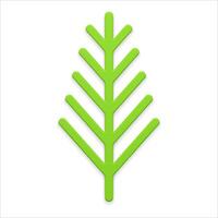 Green realistic vertical coniferous tree branch slim stick with needles 3d template vector