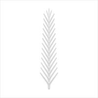 Vertical white artificial glass coniferous pine branch with small needles Christmas tree toy vector