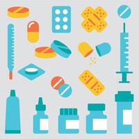 Medicine icons set flat design illustration vector