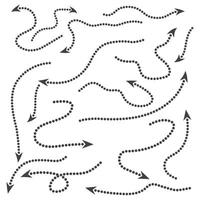 Curved dotted arrow. Zigzag arrow stripes design with dotted lines. vector