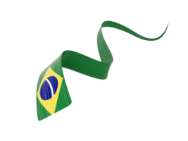 3d Flag Of Brazil 3d Wavy Shiny Brazil Ribbon 3d Illustration png