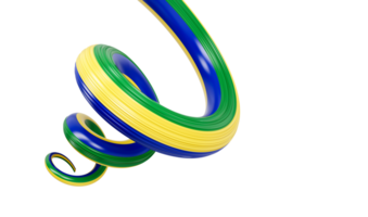 3d Flag of Gabon 3d Spiral Glossy Ribbon Of Gabon, 3d illustration png
