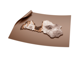 Map Of Latvia Old Style Brown On Unrolled Map Paper Sheet 3d Illustration png