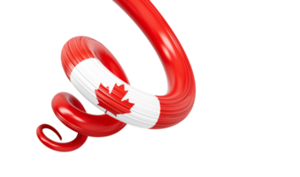 3d Flag of Canada 3d Spiral Glossy Ribbon Of Canada, 3d illustration png