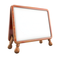 Whiteboard with Wooden Stand Isolated on Transparent Background png