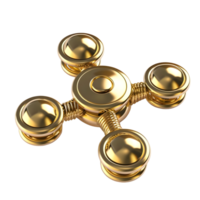 golden fidget spinner Isolated on transparent background png