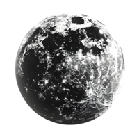 Moon Surface Isolated on Transparent Background png