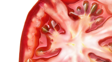 Artistic Top-Down View of a Tomato Slice on transparent Background for Culinary Designs png