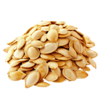 Heap of dry pumpkin seeds isolate on transparent background png