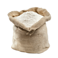 Wheat flour in sack bag isolate on transparent background png