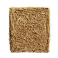 Square hay bale isolate on transparent background png