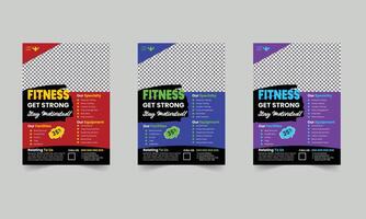 GYM Flyer design template in A4 layout vector
