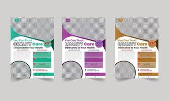 Commercial flyer bundle of 03 templates of a4 flyer template, modern template, in blue color, and modern design, perfect for creative professional business Keywords vector